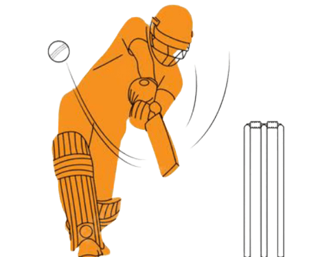 Cricket player in action